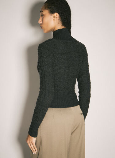 MM6 Maison Margiela Cropped Turtleneck Sweater Grey mmm0257005