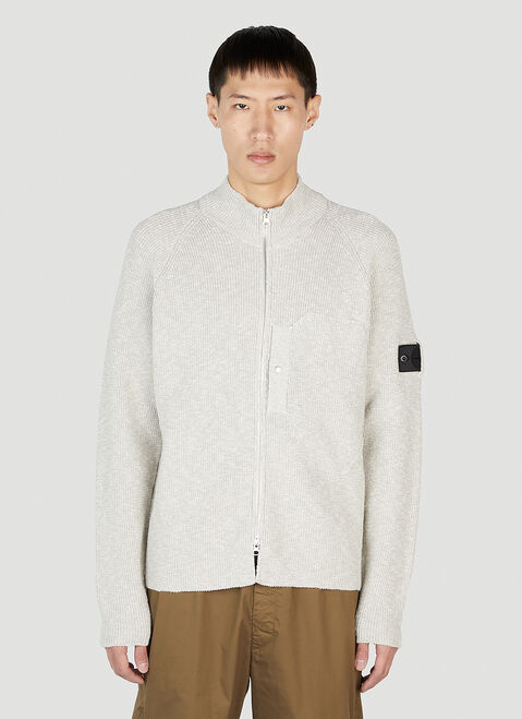 Stone Island Shadow Project 컴퍼스 패치 지퍼 스웨터 크림 shd0152005