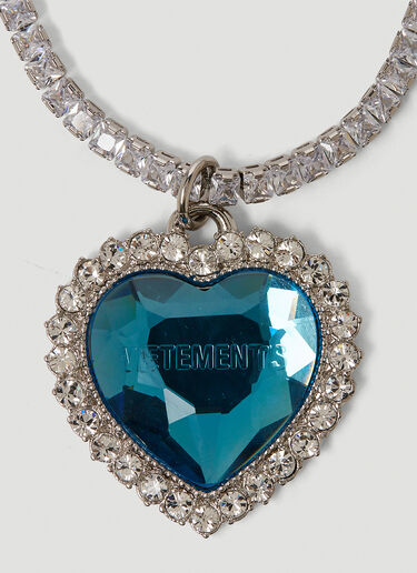 VETEMENTS Crystal Heart Necklace Blue vet0150025