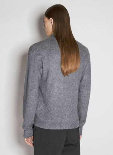 Prada Cashmere And Silk Polo Sweater Grey pra0155005