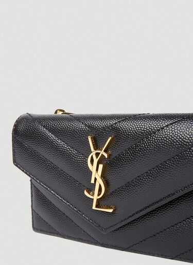 Saint Laurent Logo Plaque Cardholder Black sla0249166