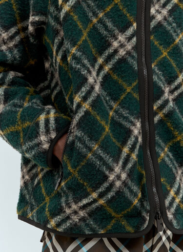 Burberry Check Fleece Jacket Dark Green bur0157003