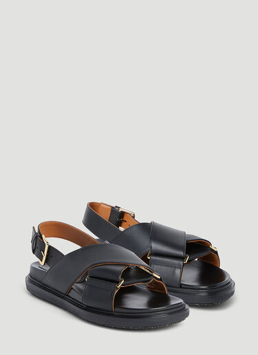 Marni Fussbett Leather Sandals Black mni0255023