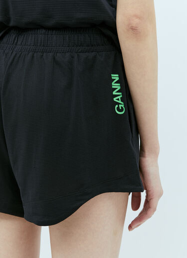 GANNI Active Mesh Shorts Black gan0255045