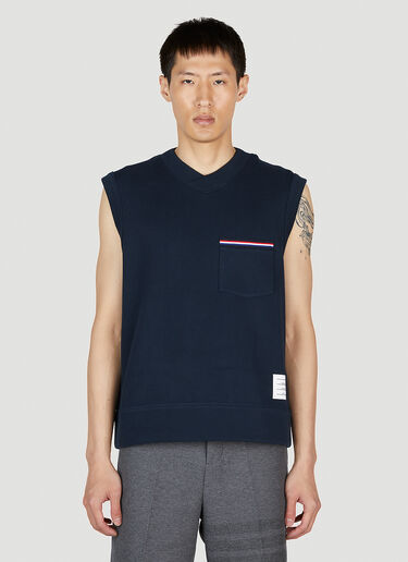 Thom Browne Logo Patch Tank Top Navy thb0152007