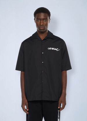 Off-White Scribble Arrow Poplin Bowling Shirt Black ofw0162037