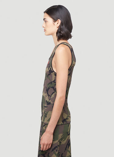 Camouflage-Print Tank Top Kwaidan Editions Camouflage-Print Tank Top Brown kwe0240009