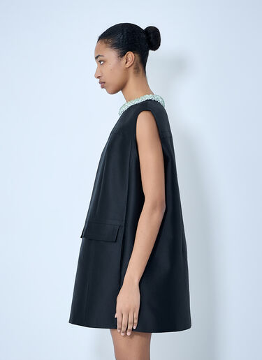 Prada Embellished Neckline Sleeveless Dress Black pra0264018