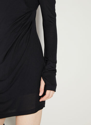 Helmut Lang Twisted Asymmetric Mini Dress Black hlm0253009