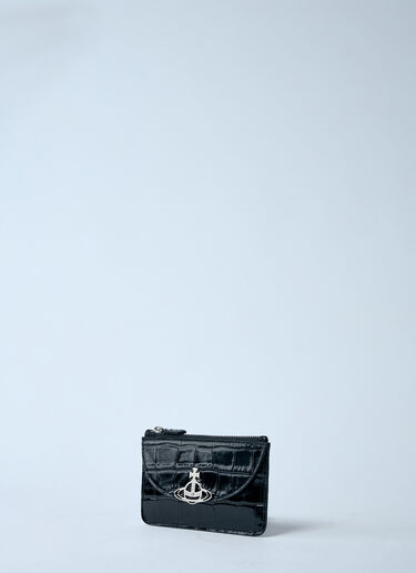 Vivienne Westwood Half Moon Croc-Embossed Card Holder Black vvw0259027