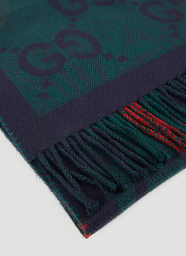 Gucci GG Reversible Check Scarf Blue guc0251090
