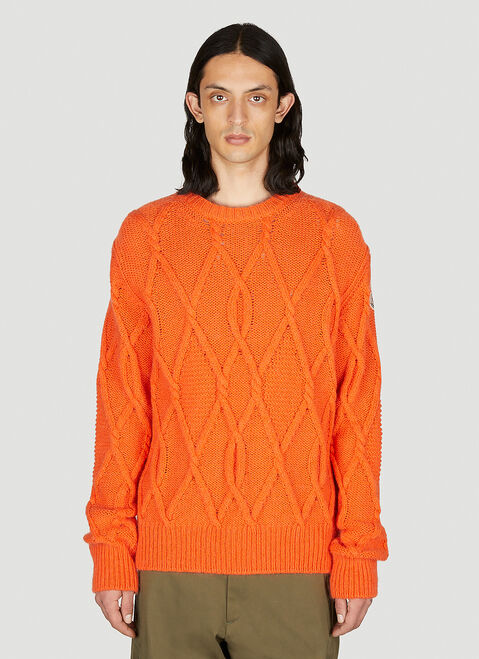 Moncler Cable Knit Crewneck Sweater Khaki mon0154036
