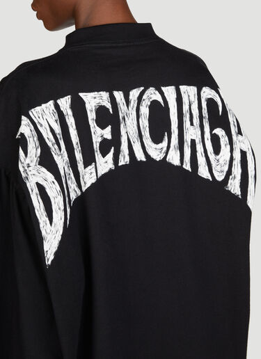 Balenciaga Paris Tropical Long Sleeve T-Shirt Black bal0255020