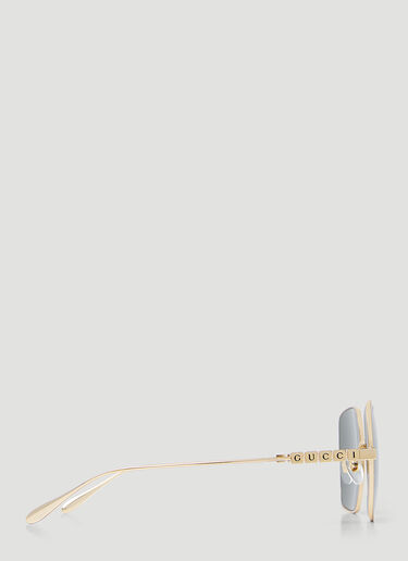 Lettering Square Sunglasses Gucci Lettering Square Sunglasses Gold gus0254007