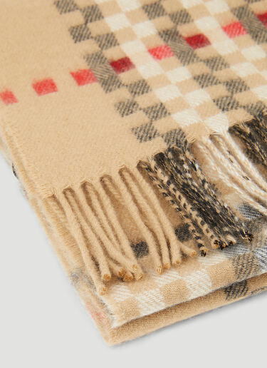 Pixelated Check Scarf Burberry Pixelated Check Scarf Beige bur0151122