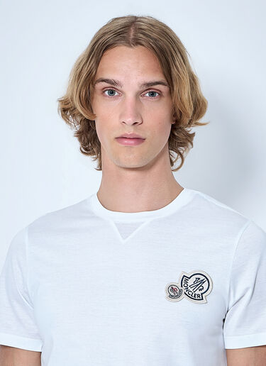 LN-CC® - Moncler: Logo Patch T-Shirt - White Moncler Logo Patch T-Shirt White mon0165018