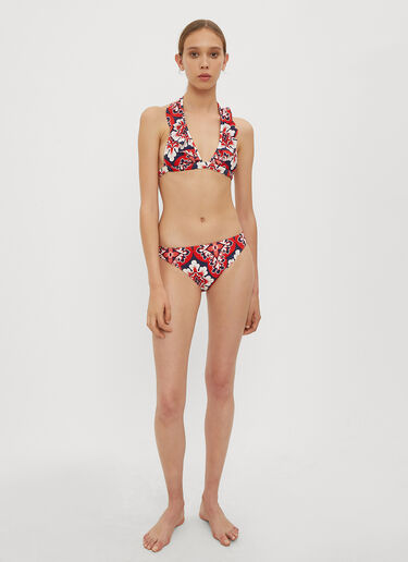 LN-CC® - La Double J: Palazzo Rosso Ruffle Bikini Top - Red La Double J Palazzo Rosso Ruffle Bikini Top Red ldj0234011