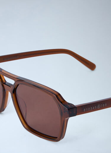 Retrosuperfuture x MM6 Geometric Frame Sunglasses Brown rmm0364005