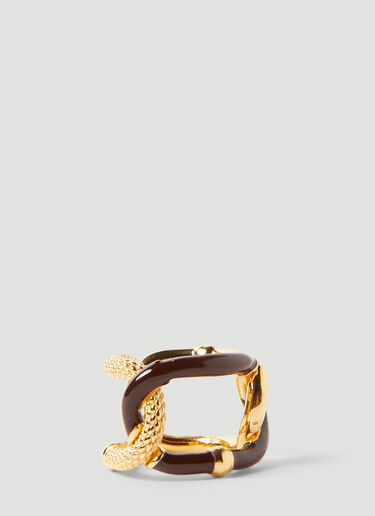 Bottega Veneta Contrast Link Ring Gold bov0251129