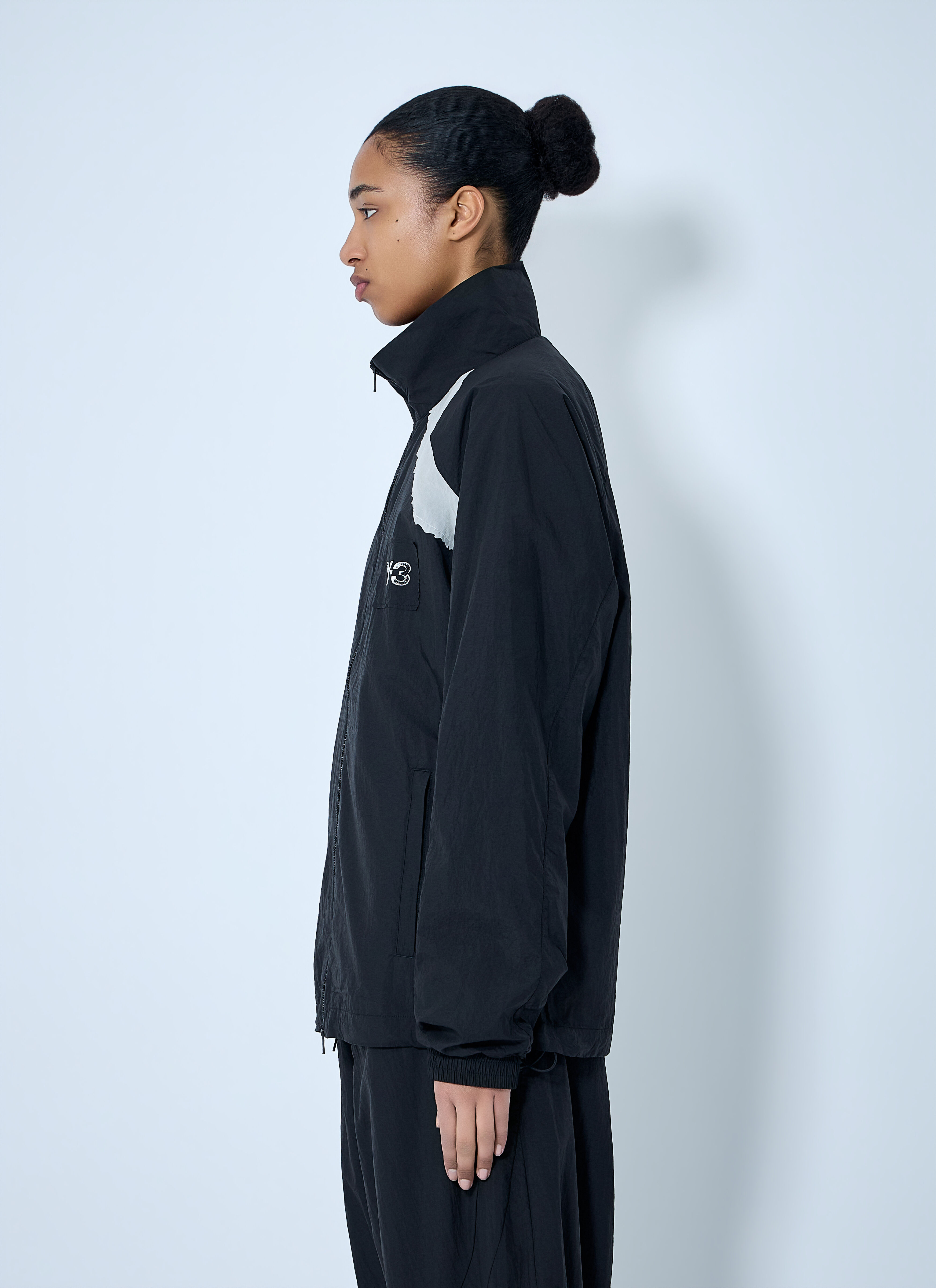 Y-3 レディース ロウエッジ 3 ストライプ ナイロンシェルジャケット の
