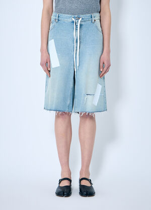 MM6 Maison Margiela Distressed Denim Shorts White mmm0259003