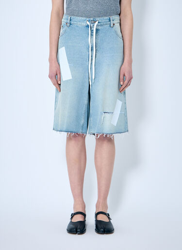 MM6 Maison Margiela Distressed Denim Shorts Blue mmm0259013