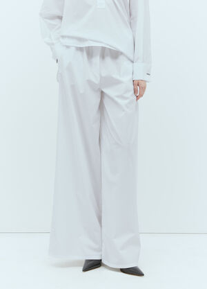 Max Mara Wide Poplin Pants White max0256014