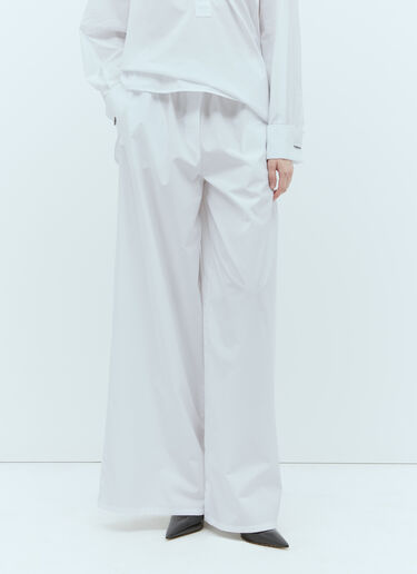 Max Mara Wide Poplin Pants White max0256014