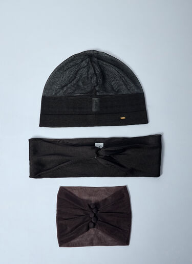 Saint Laurent Hat And Scarf Set Brown sla0258053