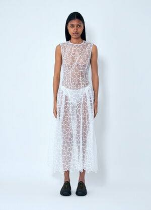 Cecilie Bahnsen Sleeveless Lace Midi Dress White cec0263009