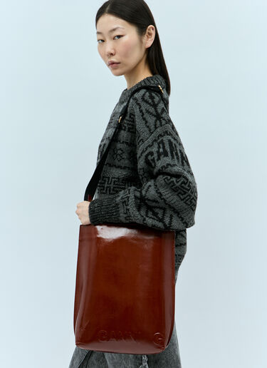 Banner Medium Tote Bag GANNI Banner Medium Tote Bag Brown gan0254019
