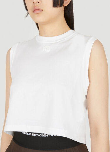 Alexander Wang Puff Logo Muscle Top White awg0247075