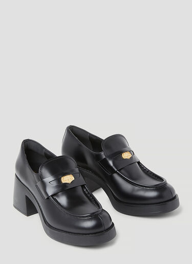 Miu Miu Leather Penny Loafers Black miu0254031