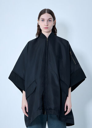 MM6 Maison Margiela Zip-Front Poncho Black mmm0264001