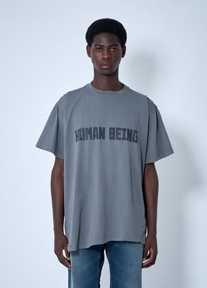 Balenciaga Human Being T-Shirt Grey bal0360002