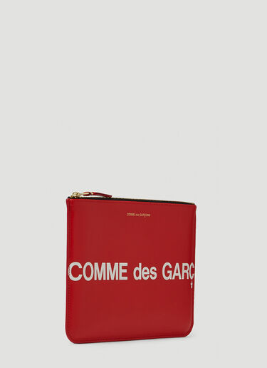 Comme des Garçons Wallet Front Logo Print Pouch Red cdw0347012