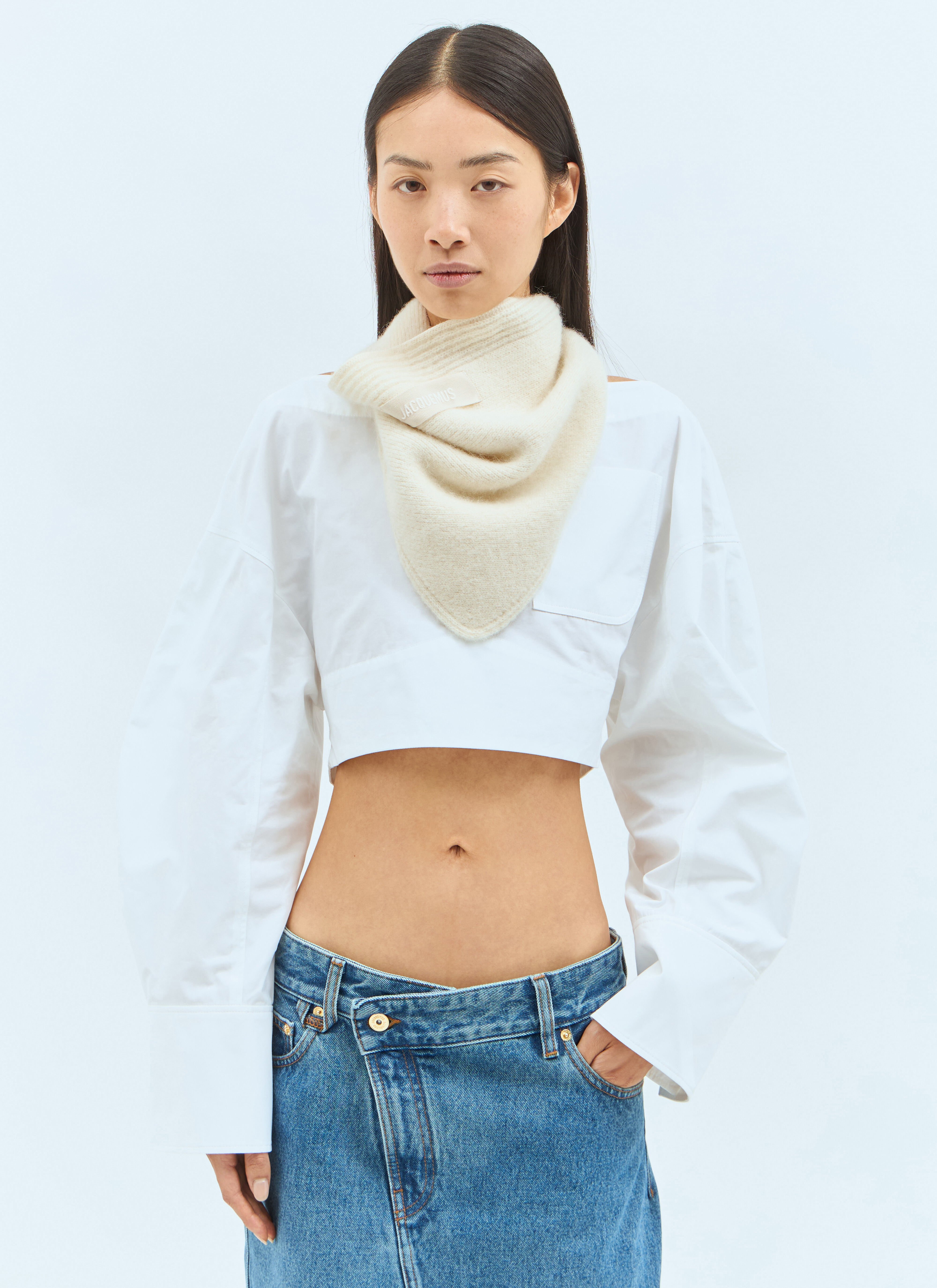 JACQUEMUS: Gray La Casa 'Le châle Gros Grain' Scarf | SSENSE