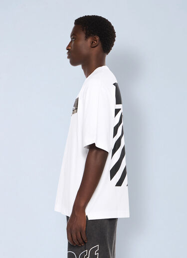 Off-White Flannel Diagonal Skate Logo T-Shirt White ofw0162062