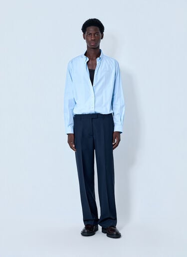 Miu Miu Cotton Poplin Button-Down Shirt Light Blue miu0164037