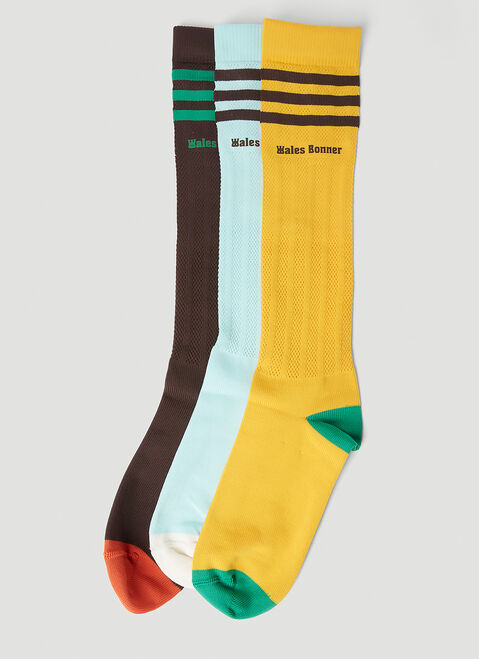 adidas by Wales Bonner Pack Of Three Crochet Sports Socks Dark Brown awb0352011