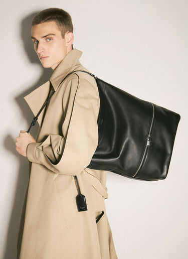 Saint Laurent Leather Hobo Tote Bag Black sla0158035