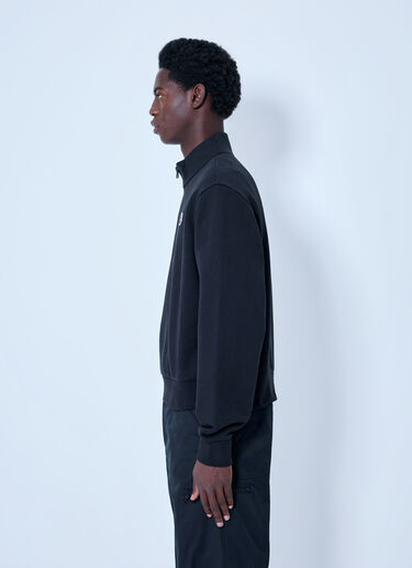 LN-CC® - Moncler: Half-Zip Sweatshirt with Logo Patch - Black Moncler Half-Zip Sweatshirt with Logo Patch Black mon0166053