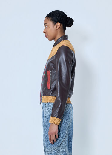 Kiko Kostadinov Konrad Leather Jacket Brown kko0264003