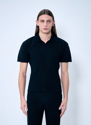Homme Plissé Issey Miyake Pleated Polo Shirt Black hmp0159015