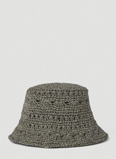 GANNI Crochet Bucket Hat Brown gan0253059