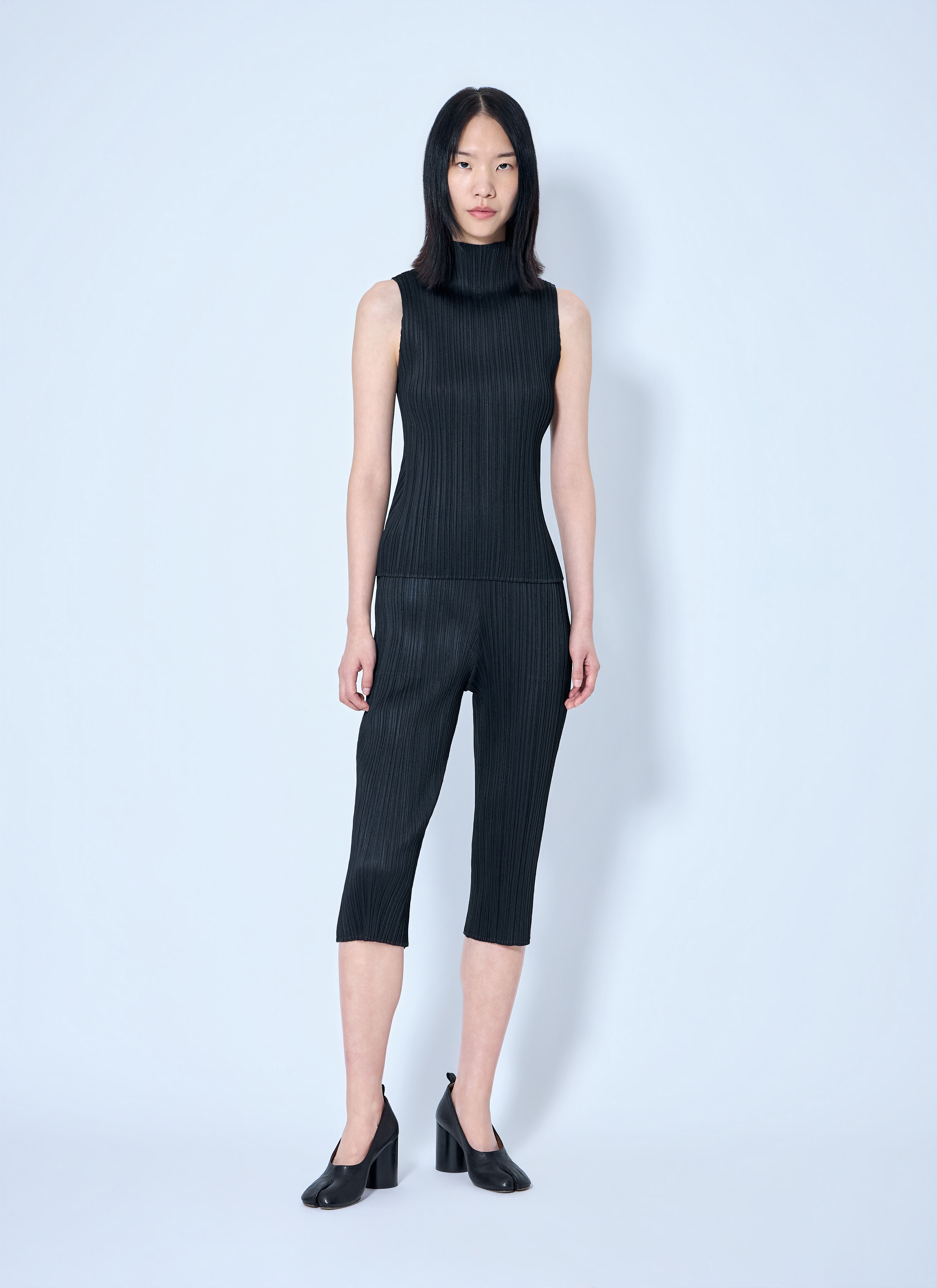 Pleats Please Issey Miyake Women's' Sleeveless Ribbed High-Neck