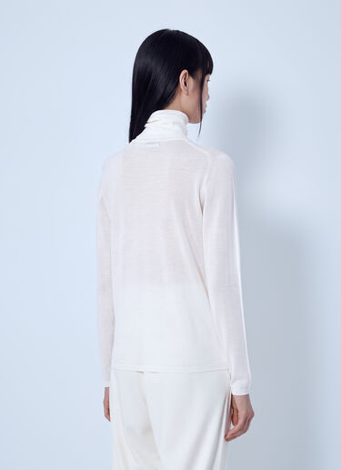 LN-CC® - Max Mara: Sheer Turtleneck Top - White Max Mara Sheer Turtleneck Top White max0266029