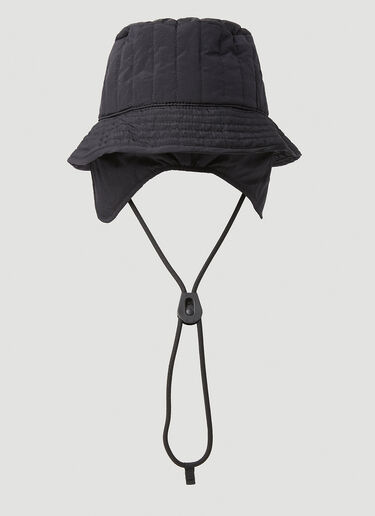 Stone Island Quilted Drawstring Bucket Hat Black sto0150091