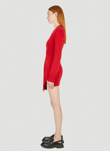 Alexander McQueen Knitted Mini Dress Red amq0249013