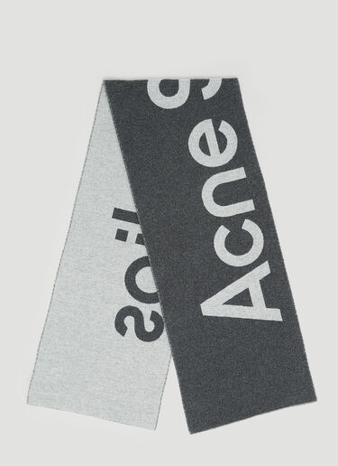 Logo Jacquard Wool Scarf Acne Studios Logo Jacquard Wool Scarf Grey acn0154042
